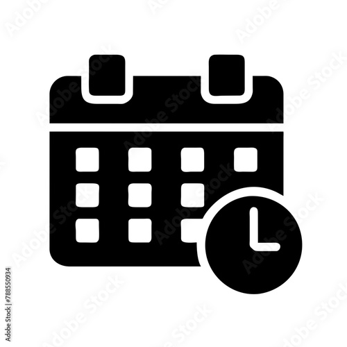 Calendar with check mark icon Vector graphics element Meeting Deadlines, Time management sign symbol illustration on a Transparent Background