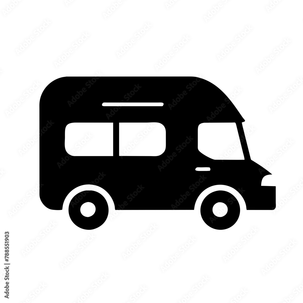 RV icon vector graphics element silhouette sign symbol illustration on a Transparent Background