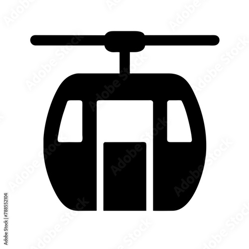 Cable Car icon Vector graphics element silhouette sign symbol illustration on a Transparent Background