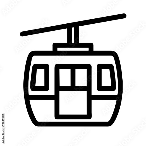 Cable Car icon Vector graphics element silhouette sign symbol illustration on a Transparent Background