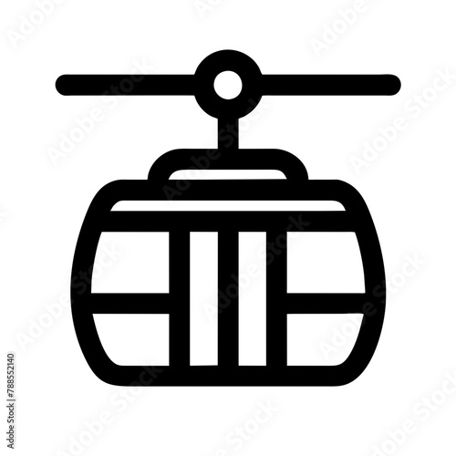 Cable Car icon Vector graphics element silhouette sign symbol illustration on a Transparent Background