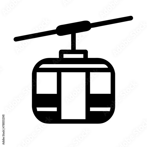 Cable Car icon Vector graphics element silhouette sign symbol illustration on a Transparent Background