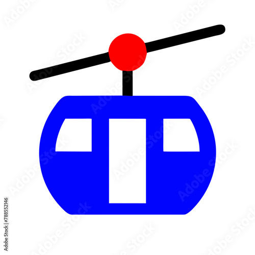 Cable Car icon Vector graphics element silhouette sign symbol illustration on a Transparent Background