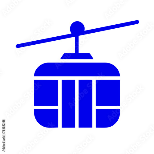 Cable Car icon Vector graphics element silhouette sign symbol illustration on a Transparent Background