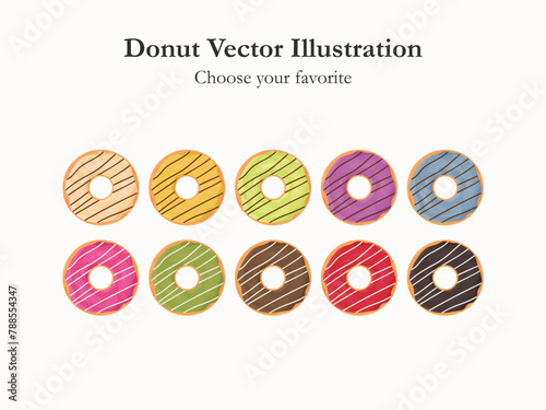 donut glaze cartoon vector pastry icon bakery menu illustration sugar baked dessert food summer eat