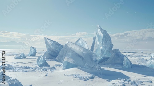 Arctic Iceberg Landscape under Clear Blue Sky