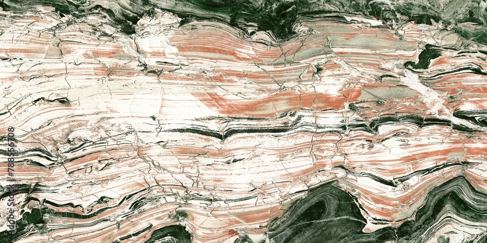 Marble streaks of green,white red pink brown and gold. Abstract modern with streaks liquid background for design.