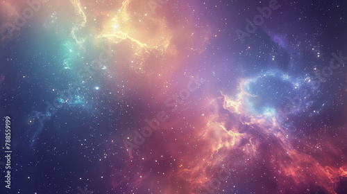 A mystical space nebula in hues of purple and pink.