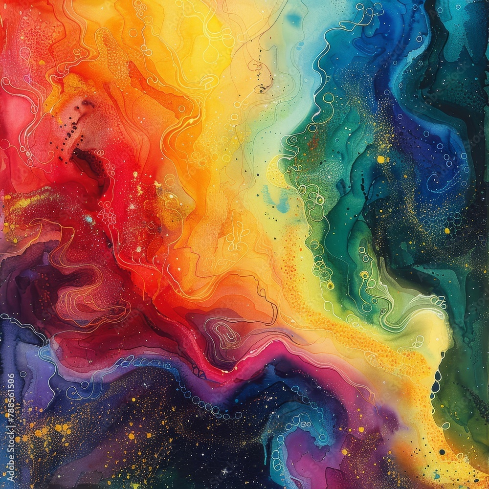 A colorful abstract acrylic painting on canvas, featuring dynamic swirls and splashes of paint, evoking a sense of creativity and movement. A colorful abstract acrylic painting on canvas, featuring dynamic swirls and splashes of paint, evoking a sense of creativity and movement.