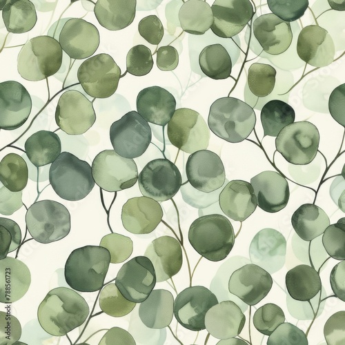 Seamless Watercolor Eucalyptus Pattern Background for Elegant Design