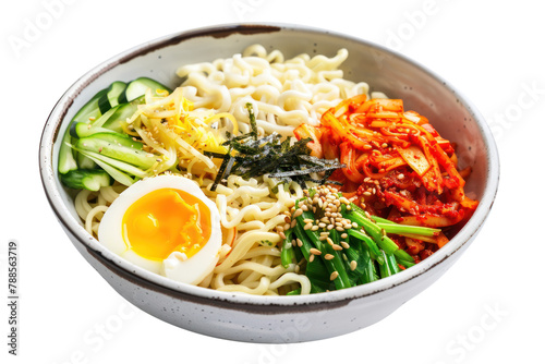 Korean cold noodle
isolated on white background