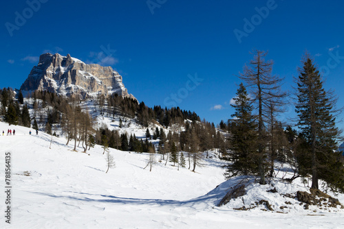 Pelmo mount view in Alleghe area, Italian alps