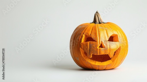 A spooky orange pumpkin with a carved face. Perfect for Halloween decorations