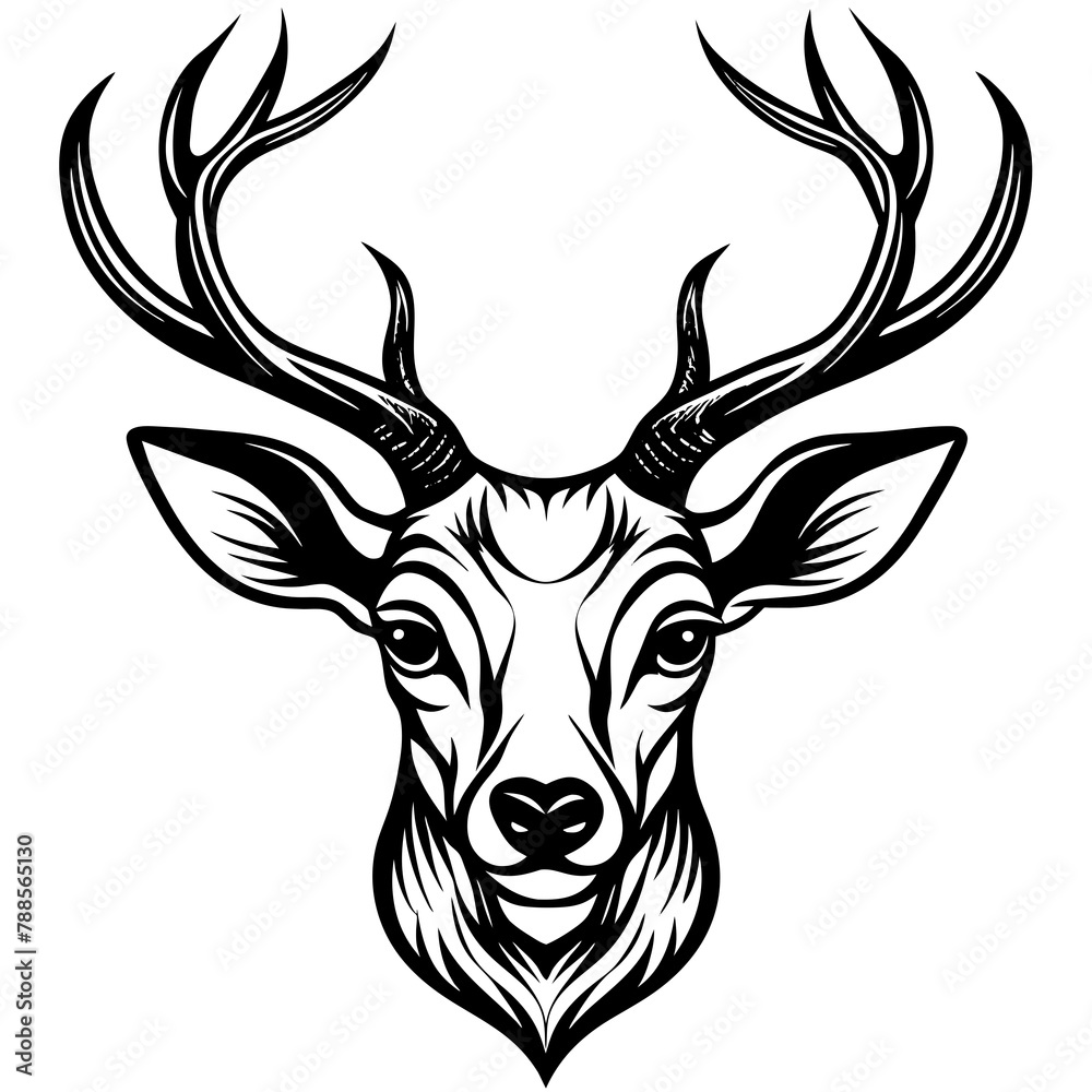 deer head silhouette vector illustration 