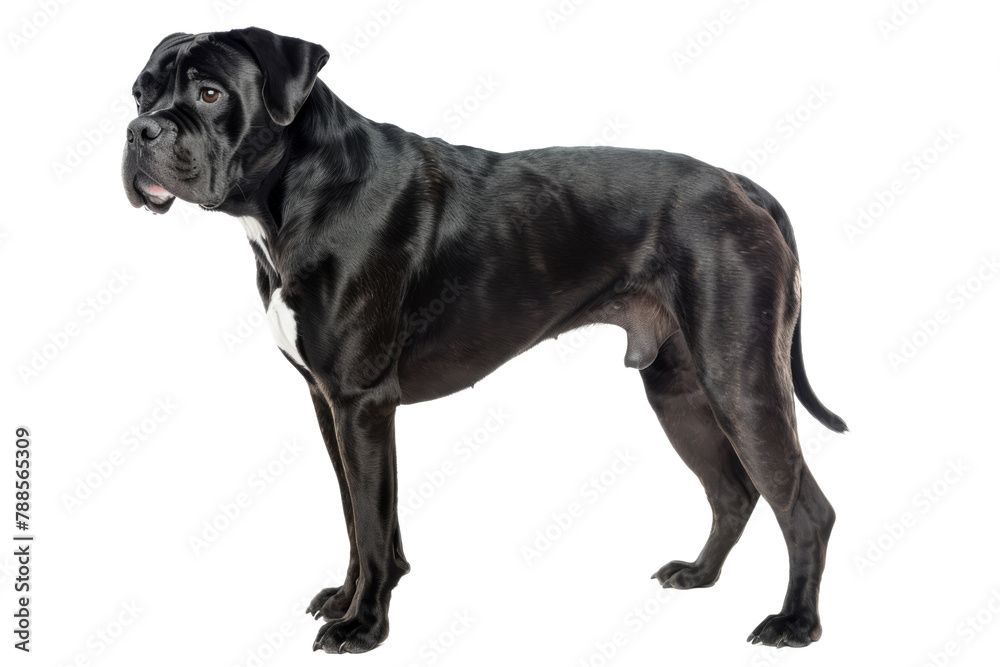 Cane corso dog standing isolated on transparent background