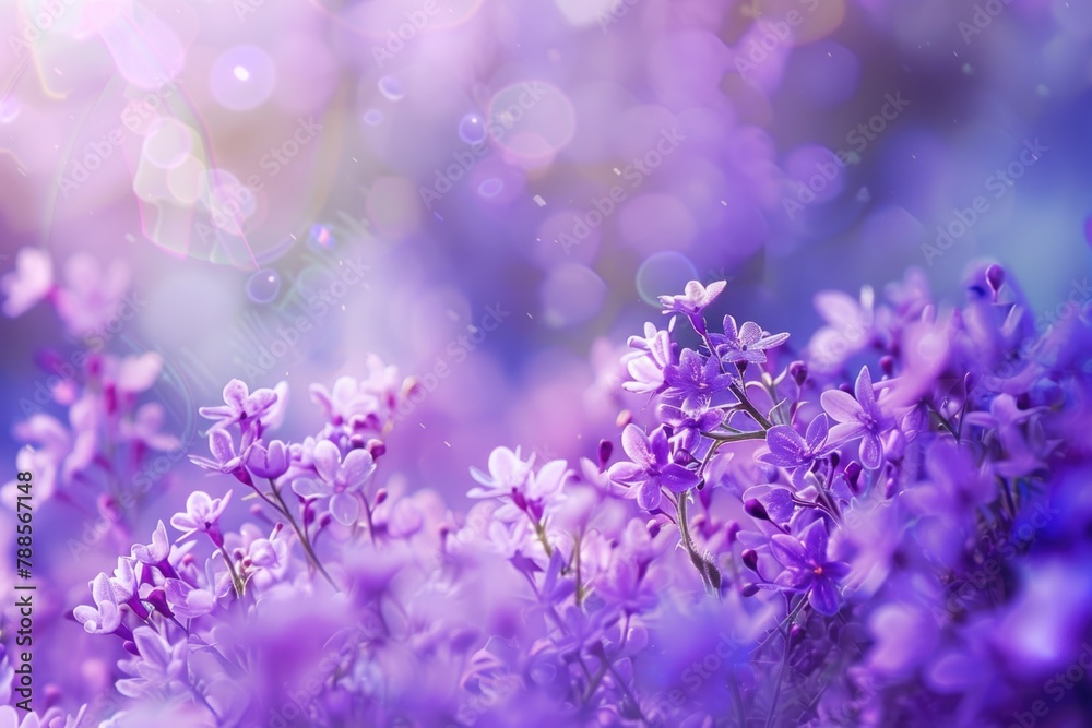 Fototapeta premium Beautiful purple flowers blooming in a field, perfect for nature backgrounds
