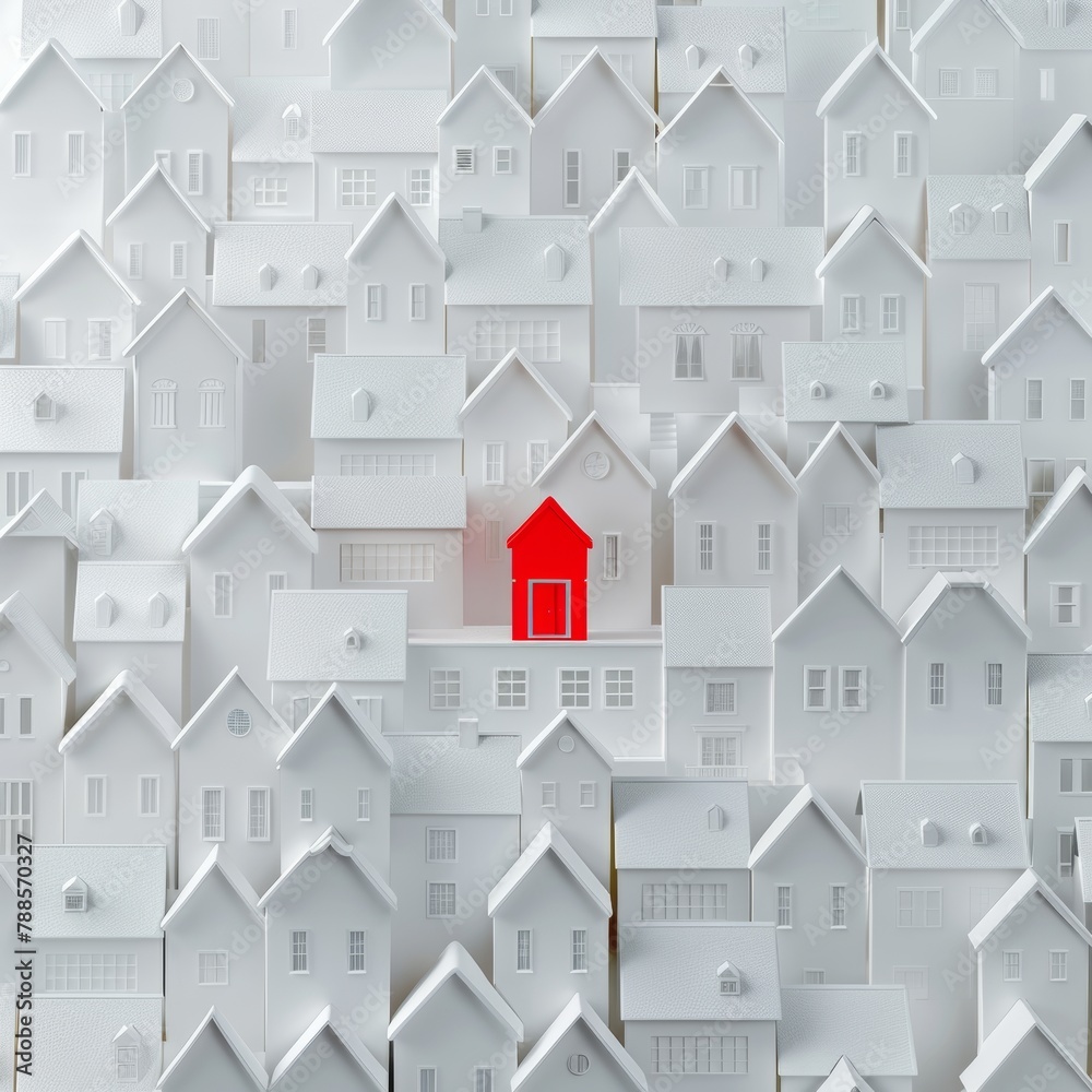 Ideas for finding a house for living many Houses white concept one is red. Ideas for finding a house for living many Houses white concept one is red.