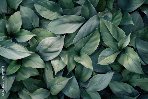 A close up of a bunch of green leaves. Suitable for nature and environmental themes