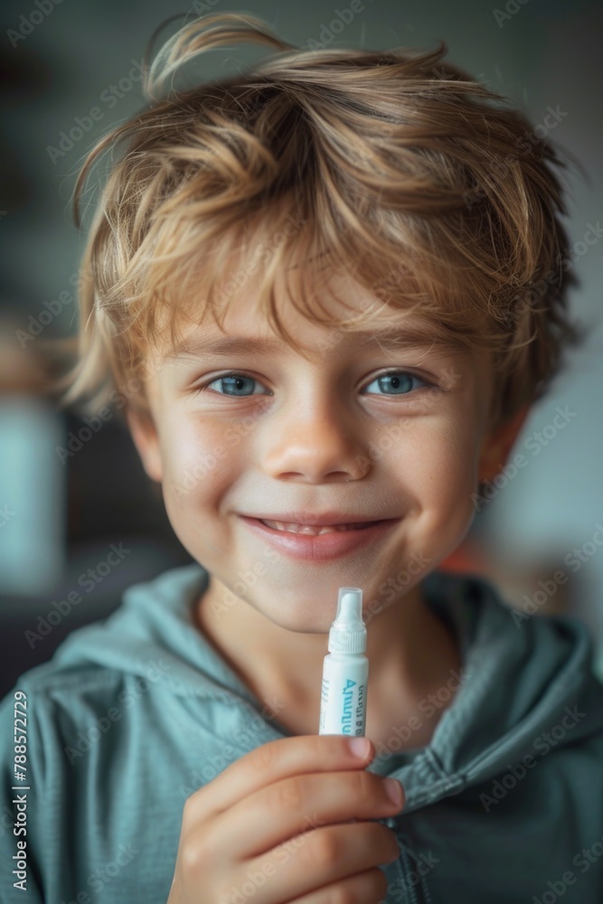 Young boy holding a toothbrush, suitable for dental or hygiene concepts Young boy holding a toothbrush, suitable for dental or hygiene concepts