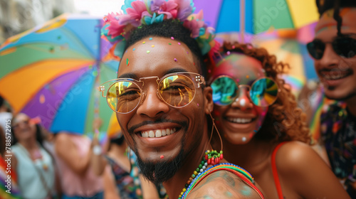 Vibrant Pride Parade outdoor location with lively energy,ai