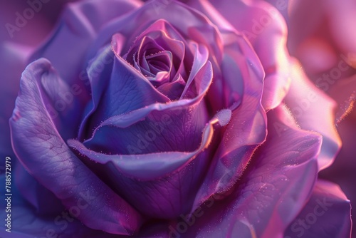 Close-up of a purple rose on a table, suitable for various projects