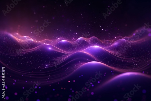 Particles Waves Abstract Wallpaper, Digital purple particles wave and light abstract background, Glowing Particles Light Background, futuristic particles wave background, AI Generative