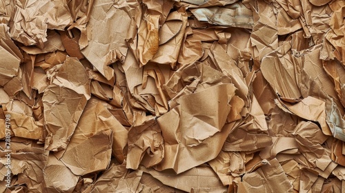 Close up of a pile of brown paper, suitable for various design projects