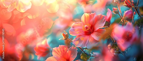 Blossoms of passion  sunlit petals  vibrant garden dreams