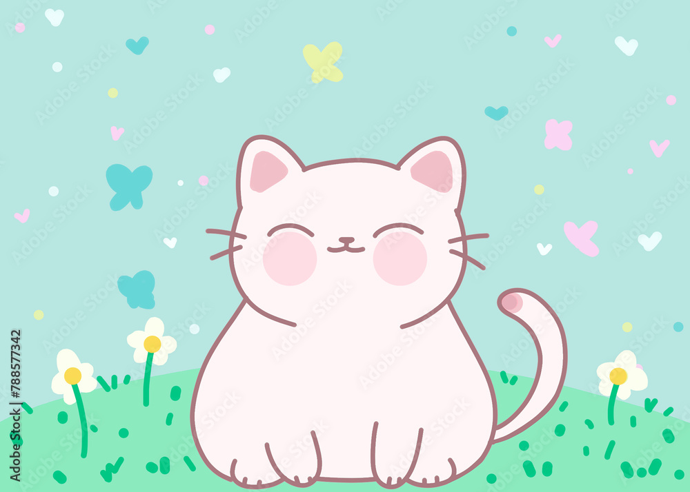 cat with flowers cat with flowers