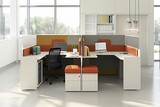 Flexible layout configurations accommodate evolving work styles and organizational needs in the office landscape.