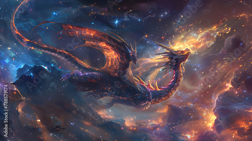 Celestial Dragons Of Light Soaring Through The Astral Realms, Their Luminous Scales Shimmering With The Energy Of A Thousand Suns As They Weave Through The Cosmos