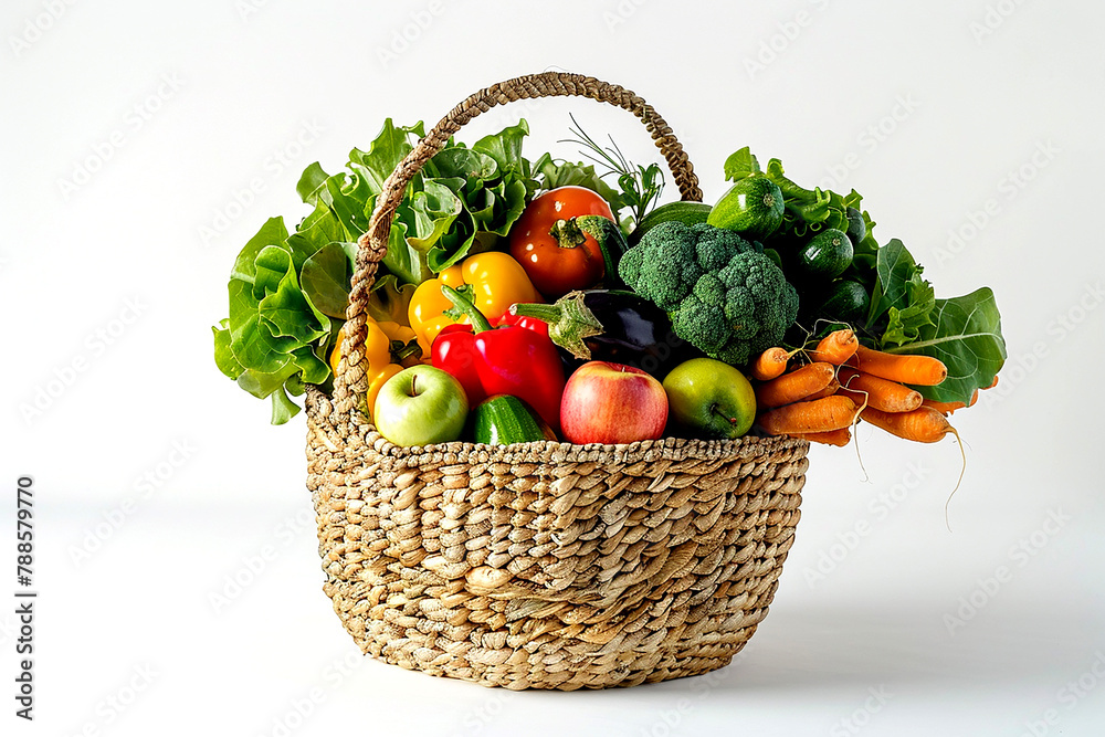 Fresh Vegetables on a Wicker Basket Organic