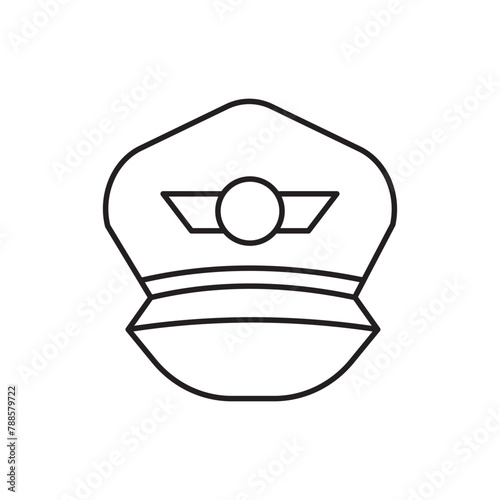 Pilot hat icon design, isolated on white background, vector illustration