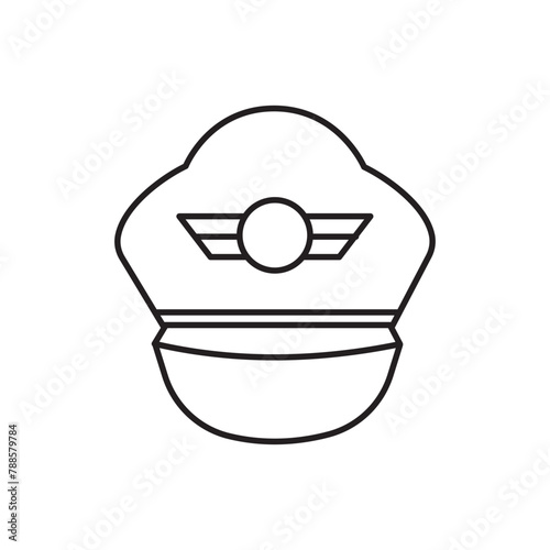 Pilot hat icon design, isolated on white background, vector illustration