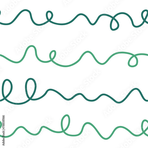 Smooth wavy lines on a white background. Hand drawn seamless pattern.

