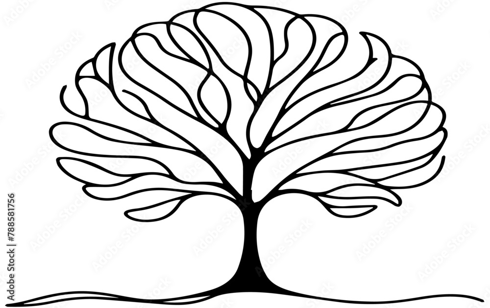 black outline tree silhouette vector. silhouette tree Stock Vector ...