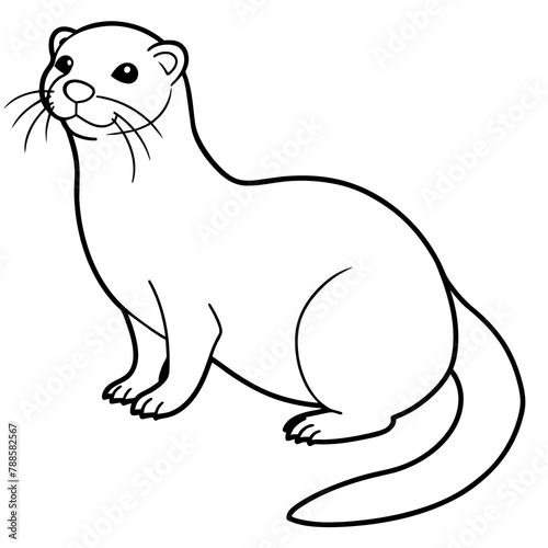 Otter illustration mascot,Otterr silhouette,Otter vector,icon,svg,characters,Holiday t shirt,black Otter  drawn trendy logo Vector illustration,boar line art on a white background © SK kobita