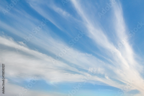 White clouds on blue sky background.
Interesting clouds pattern formation.
