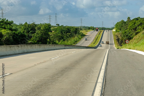 BR101 Highway, an important road connection between the north and south of Brazil. João Pessoa, Paraiba, Brazil on February 3, 2012.