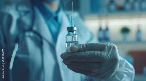 A person in a lab coat holding a syll, suitable for educational and scientific concepts photo