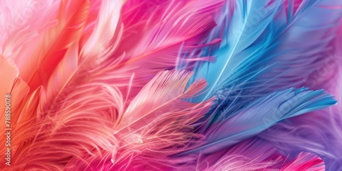 Vibrant close up image of colorful feathers. Perfect for nature or art projects