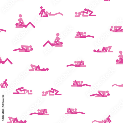 Kama Sutra seamless pattern design poster fabric. Kamasutra sketchy poses for making love. Set. Standing positions