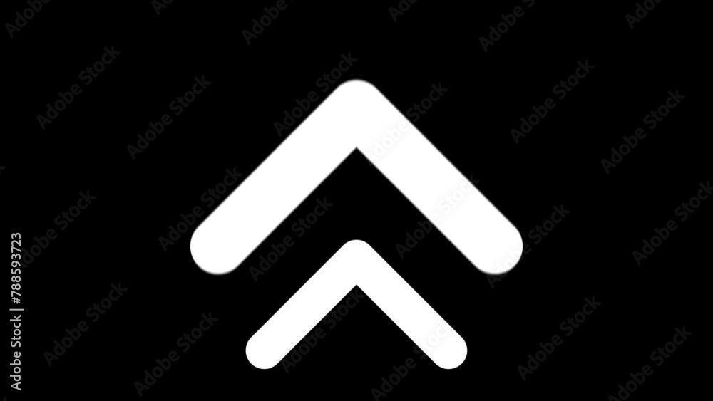Swipe up arrow, icon animated, arrow animation on transparent background with alpha channel.