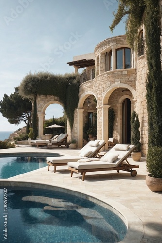 Seafront Cottage with Mediterranean Architecture © alexx_60