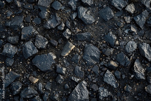 Detailed view of a pile of rocks and gravel, suitable for construction projects