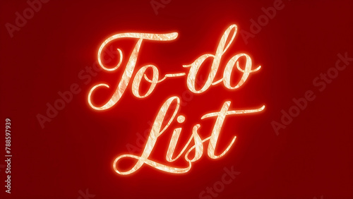 On a red background, the word to-do list is written