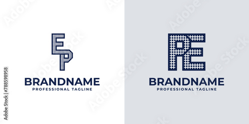 Letters EP and PE Dot Monogram Logo, Suitable for business with EP or PE initials