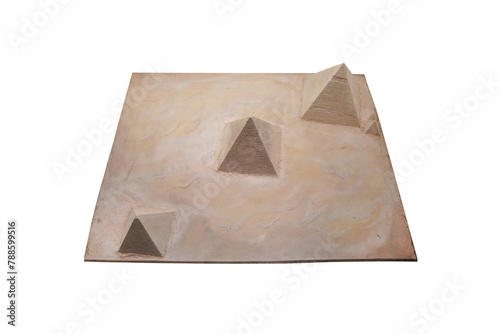Pyramid of Giza model isolated on white background.
