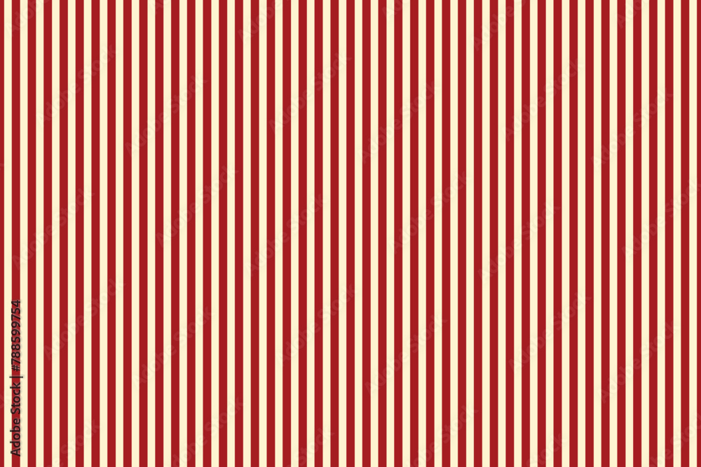 Background of narrow straight vertical stripes in red and beige yellow colors. Seamless repeating stripy vector pattern. eps 10