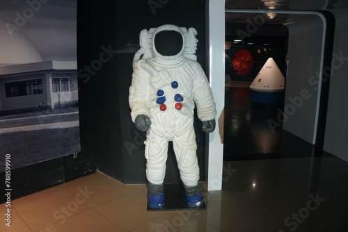 Astronaut suit model is displayed in Science Center for Education (Bangkok Planetarium).